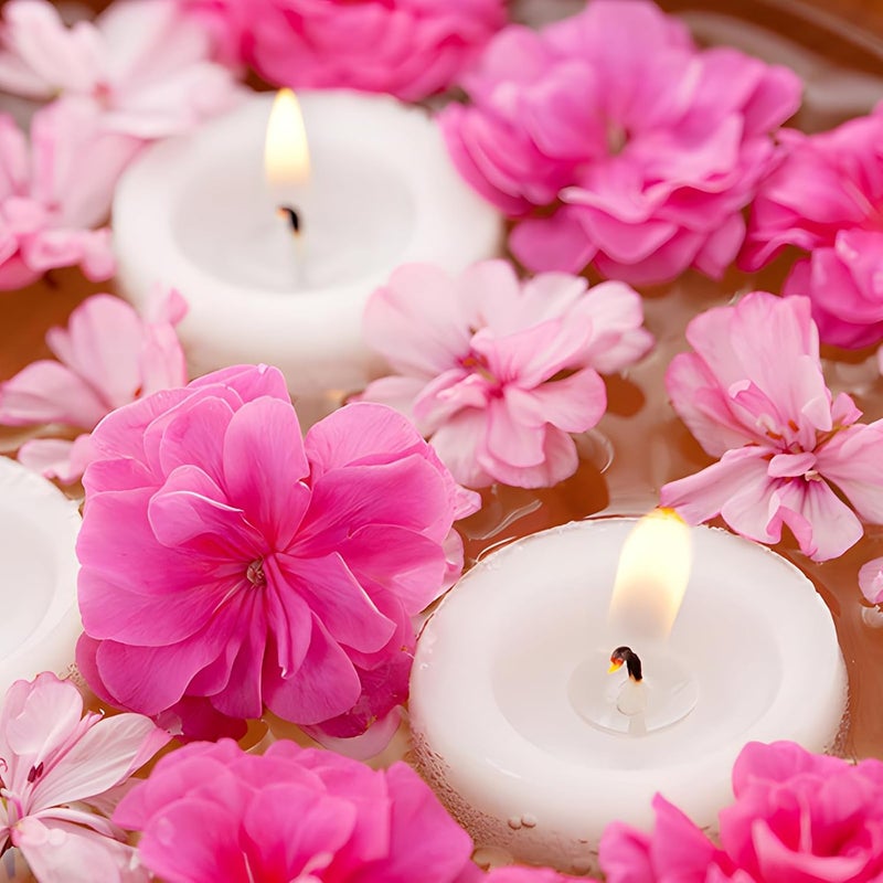 Paichi White Floating Candles for Centerpieces 3 inch, Round Burning Tea Light Candles Unscented Smokeless Paraffin Wax Dripless, for Valentine's Day, Wedding, Party, Home Decor, Pool (12 Pack) - Image 3